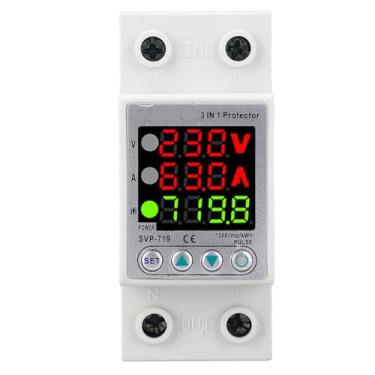 Imagem de Protetor de tensão ajustável Redefinição Smart em dispositivo de proteção de tensão com exibição de energia AC230V (1-40A (SVP-719-40A N)) (1−63A (SVP -719-63A N))