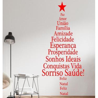 Imagem de Adesivo Decorativo de Parede de Natal Palavras Felicitações - Gaudesiv