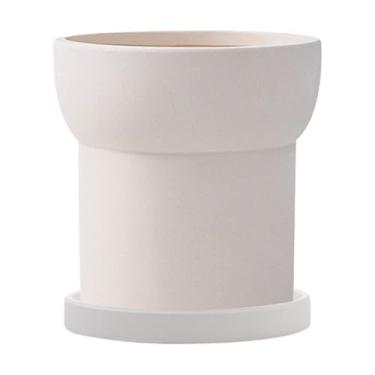 Imagem de Rrlihjgu Vasos de cerâmica para flores, vasos de cerâmica decorativos para plantas | Decoração esmaltada, recipiente respirável para mesa de pátio, bonsai, cacto, orquídea, aloe