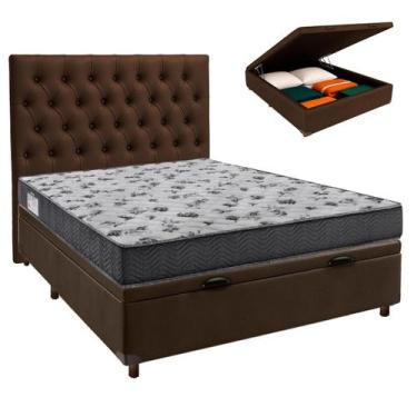 Imagem de Kit Cama Box Bau + Cabeceira + Colchão Casal D33 - Iso100 - Ortobom