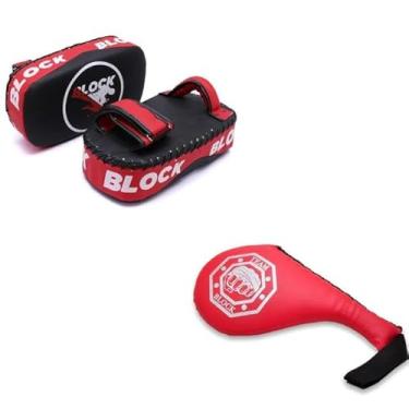 Imagem de Aparador de Chute + Raquete de Chute Muay Thay Profissional