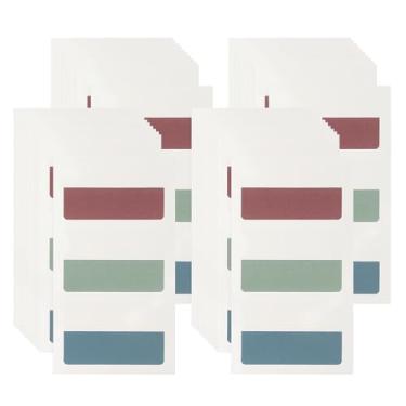 Imagem de PATIKIL Guias adesivas transparentes transparentes, 120 peças, marcadores de página para cadernos de escritório, pasta de arquivos, livro contábil, retrô, 3 cores