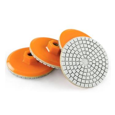 Imagem de Domary Almofada de Polimento de 3 Polegadas de Pedra Integrada Apartando Lixamento Disco 150 Granito de Granito Polimento Seco Molhado para Moagem de Pedra de Bancada
