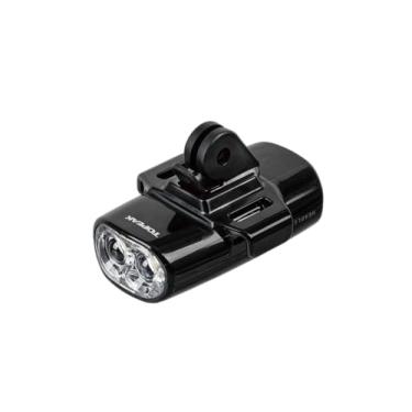 Imagem de Topeak HeadLux Luz frontal USB 250+ – farol de bicicleta de LED recarregável de 250 lúmens com USB‑C, à prova d'água IPX6, suporte de alça sem ferramentas para barra ou capacete
