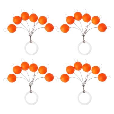 Imagem de SING F LTD 4 boias de superfície laranja, indicador de mordida para pesca com mosca, águas rasas com ervas daninhas, 3,5 # 10 mm