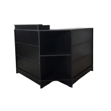 Imagem de Balcão Caixa Recepção Mdf Preto Suprema Móveis