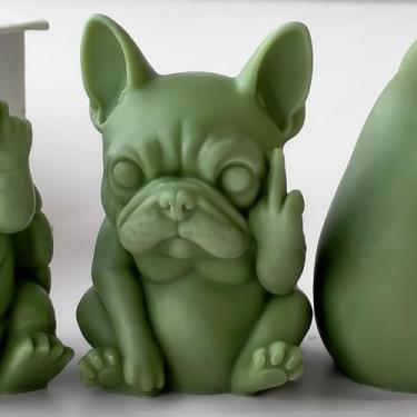 Imagem de Vela cilíndrica para cães e molde de resina - moldes de silicone de fundição de resina para decoração de casa e fabricação de velas, molde espiral ondulado
