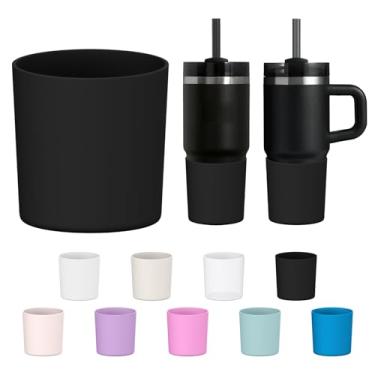 Imagem de WUQID Bota de silicone superior compatível com Stanley Quencher/ProTour 400 ml e IceFlow 400 ml, serve para copos de copo com o mesmo diâmetro de 400 ml capa de garrafa antiderrapante