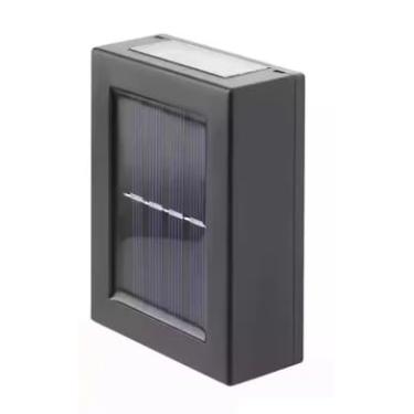 Imagem de Luzes de parede solares para cima e para baixo, pacote com 4, lâmpada com sensor de luz solar externa IP65 à prova d'água LED moderna decoração de deck para casa pátio varanda (2 pcs Multicolor)