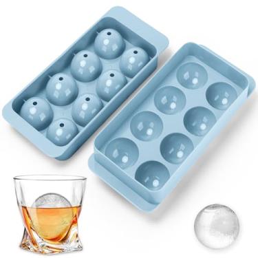 Imagem de Aibirui Molde redondo para cubos de gelo, 4 cm x 20 cm, molde para fazer bolas de gelo | Bandejas redondas de cubos de gelo para freezer, molde de cubos de gelo de uísque, bandeja de gelo circular com