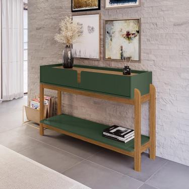 Imagem de Aparador Lizz - 2 Gavetas Em Mdf-mdp Oliva-cedro- Casa D