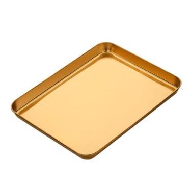 Imagem de Fxzqgnh Bandeja de Forno de aço Inoxidável, Assadeira para Rolo de Arroz, Utensílio de Cozinha, Bandeja Retangular Multiuso, Ouro