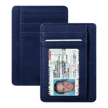 Imagem de Carteira de cartões Fintie Slim Minimalist RFID Blocking Navy