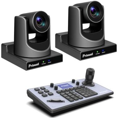 Imagem de Prisual Sistema de câmera NDI PTZ Geração 5, zoom óptico de 30X, certificado NDI 6 e NDI HX3, rastreamento automático AI, pacote HDMI PoE PTZ para adoração à igreja, controlador NDI PTZ, (Pacote NDI