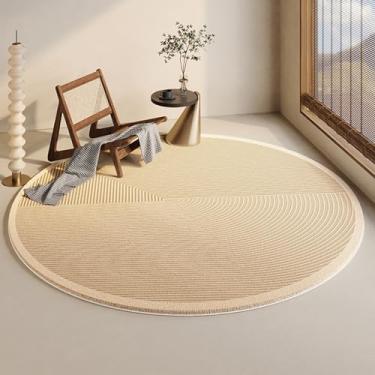 Imagem de Tapetes modernos e simples para sala de estar, grossos, de pelúcia, decoração de quarto, redondos, macios e fofos, tapete de cabeceira lavável para casa (200x200 cm/A)