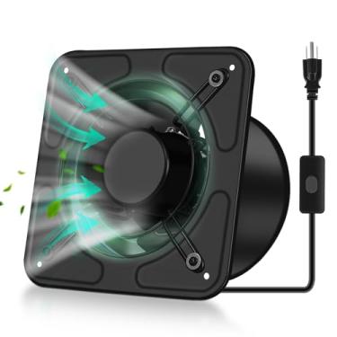 Imagem de FAREAST Exaustor de garagem de 25 cm, exaustor de cozinha montado na parede, ventilador de sótão de metal com amortecedor de retrocesso, ventilador de ventilação de volume de ar de 1250 m³/h para