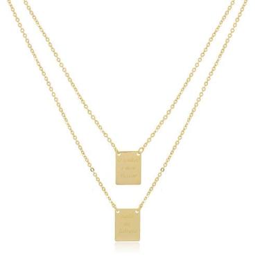 Imagem de Colar Escapulário Salmo 23 O Senhor é o meu Pastor Banhado Ouro 18k - 