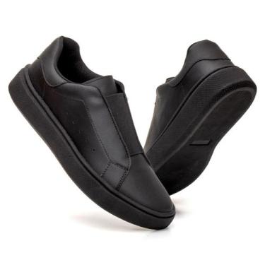 Imagem de Sapatenis Casual Sola Alta Sneaker Madrid Premium - Atria Shoes, Preto