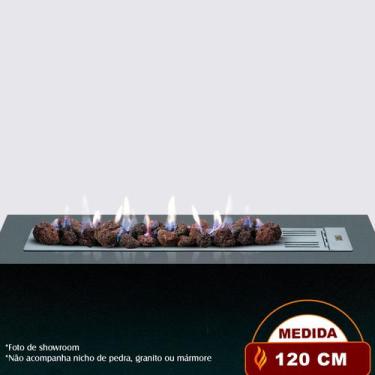 Imagem de Lareira a Gás Bella - 120cm - Aço Carbono Cinza - Fogo & Art, Com chav