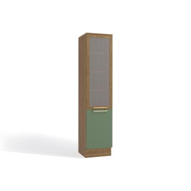 Imagem de Módulo Cozinha Kappesberg Botanic Paneleiro Botanic M626 c/ 2 Portas c/ 1 Tela 50cm Nogueira/Verde Oliva - Kappesberg
