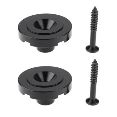 Imagem de Briny River Guia de retenção de cordas com fenda de 2 peças compatível com guitarras de baixo Fender Precision Jazz Style, preto