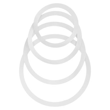 Imagem de YARNOW Anel mudo de caixa de 4 peças - Anéis de amortecimento de bateria para controle de ruído e som aprimorado, branco, para 10/12/14/16 polegadas