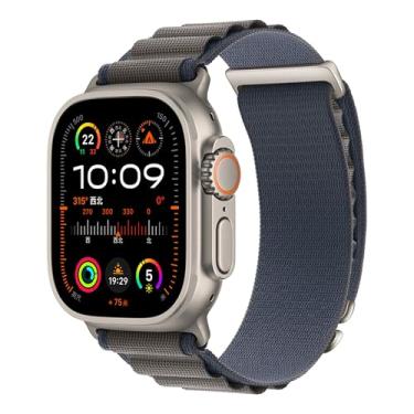 Imagem de Pulseiras esportivas de nylon Alpine compatíveis com Apple Watch Ultra SE 49 mm, 46 mm, 45 mm, 44 mm e 42 mm (azul, 49 mm/46 mm/45 mm/44 mm/44 mm/42 mm)