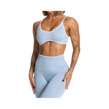 Imagem de Top De Yoga Fitness Feminino De Verão Em Cor Sólida Sem Costas Com Alm