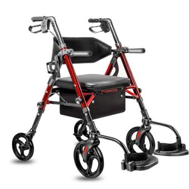 Imagem de Rollator Walker FlyingJoy 2 em 1 com assento e encosto extra largo