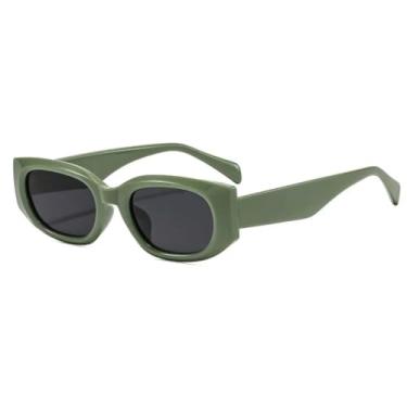 Imagem de Óculos de sol vintage com armação pequena estilo olho de gato, feminino, gradiente, popular, luxuoso, leopardo, masculino, punk, uv400 (verde-preto)