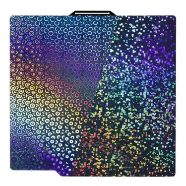 Imagem de IdeaFormer-3D Smooth Rainbow Circles+Kaleidoscope PEK Build Plate para Bambu Lab X1/X1C/X1E/P1P/P1S/A1, placa de base de aço com mola PEK flexível para impressoras 3D Bambu Labs 257x257mm