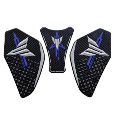 Imagem de Adesivo protetor de borracha para tanque de gás para guarnições de moldura de carenagem decalque compatível com Yamaha MT09 FZ09 2024 2025 azul