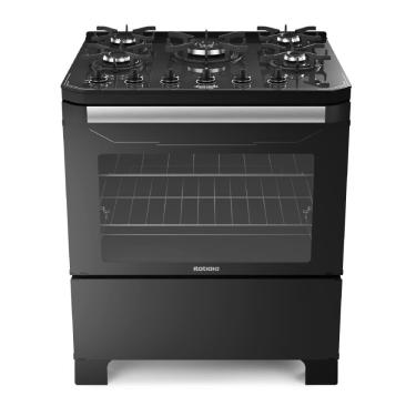 Imagem de Fogão à Gás Itatiaia Itamaster 5 Bocas Preto Mesa Vidro 101L-Bivolt