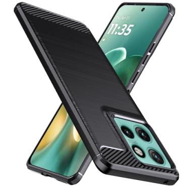 Imagem de Natbok Capa projetada para Moto Edge 60 Neo, TPU flexível [textura escovada] [antiderrapante] à prova de choque, proteção militar, capa fina para Moto Edge 60 Neo, preta