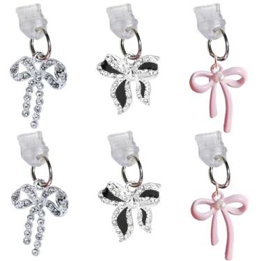 Imagem de Plugue de poeira USB C - Protetor de plugue de porta de arco para porta de carregamento, capa antipoeira para dispositivos tipo C, decoração de pingente de telefone para mulheres e meninas, pacote com