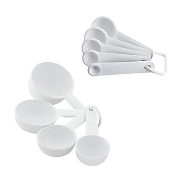 Imagem de KitchenAid Conjunto universal de copo e colher de medição fácil de ler com alça macia para controle máximo, orifício para pendurar e encaixar para facilitar o armazenamento, pode ser lavado na
