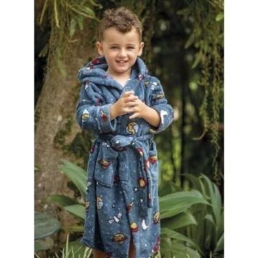 Imagem de Roupão Infantil Microfibra M/Longa C/Capuz Astronauta 3/5