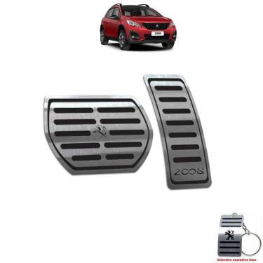 Imagem de Pedaleira Automático Aço Inox Peugeot 2008 2020 2021 Preto