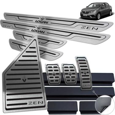 Imagem de Pedaleira Manual Soleira Descanso Preto Renault Logan Zen
