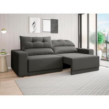 Imagem de Sofá Lord 2,00m Retrátil e Reclinável Velosuede - Netsofas - Chumbo