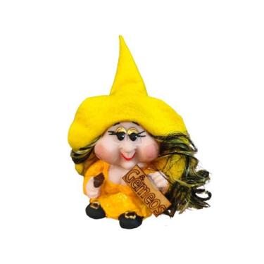 Imagem de Bruxinha Zoe dos Signos de Resina Signo Gêmeos Cor Amarelo - Decore Ca