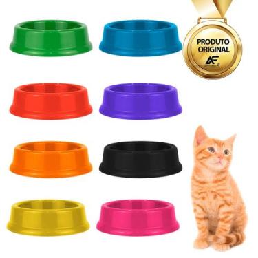 Imagem de Comedouro E Bebedouro Para Gatos Plástico Atóxico 200ml Cores - AferMi