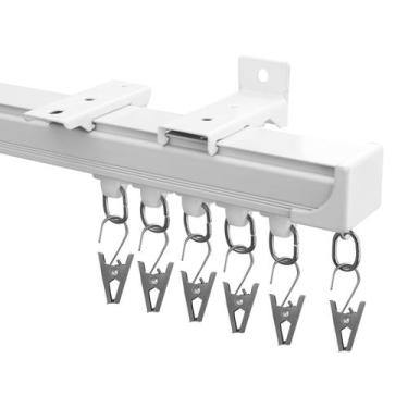 Imagem de Suporte de teto com trilho de cortina Hoeflife Heavy Duty White 90-180
