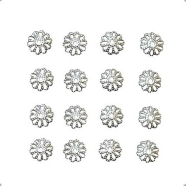 Imagem de Tulipa Flor em Ferro para Acabamento de Bijuteria 9mm Prata com 300 pe