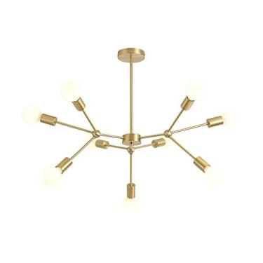 Imagem de Lustres de cristal de luxo, lustre moderno E27, 12 luzes, lustre luxuoso de latão, luminária pendente de meados do século, luminárias de teto douradas compatíveis com corredor, bar, cozinha,