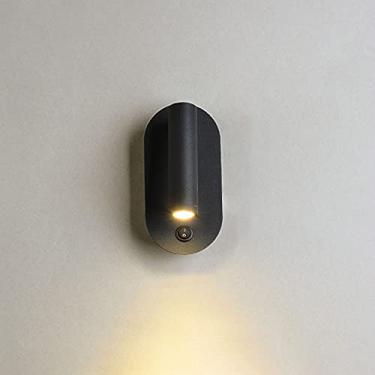 Imagem de Luminária de leitura LED de parede, luminária de cabeceira ajustável de 90+350°, luminária de destaque para cabeceira, arandela interna com fio e interruptor, branco quente (preto)