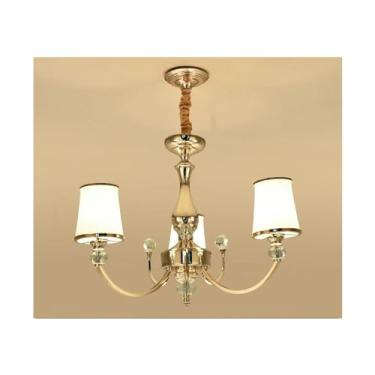 Imagem de Lustre de cristal cromado E14 LED Lustre dourado compatível com sala de estar, quarto, sala de jantar moderna Instalação de iluminação, lâmpadas de lustre