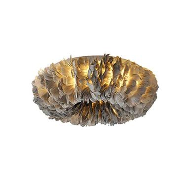 Imagem de Lustre moderno Criatividade Pena Teto Ht Fofo Abajur Lustre Moderno Minimalista Decoração Pingente Ht para Quarto Meninas Quarto-Cinza 80Cm/Cinza/60cm luminária pendente pendente