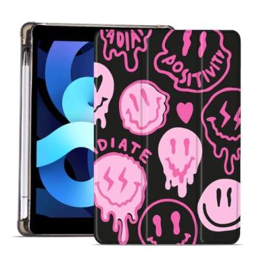 Imagem de MAYCARI Capa de Halloween para iPad de 10,2 polegadas 2021/2020/2019 com suporte para lápis, capa protetora traseira de TPU macio original Ghost Grimace iPad 9ª/8ª/7ª geração, capa protetora traseira