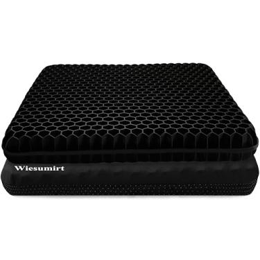 Imagem de Almofada de assento de gel para ficar sentado por muito tempo, almofada de assento de gel extragrande e grossa para alívio de pressão nas costas, ciática, quadril, dor no cóccix, usada para escritório